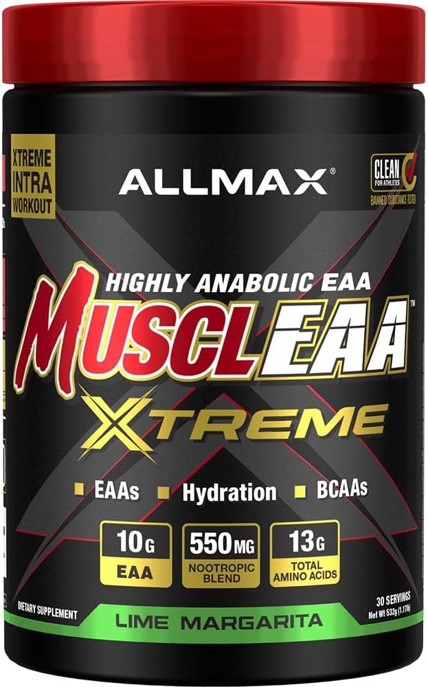 ALLMAX MUSCLEAA Xtreme, Lime Margarita - 532 g Poudre - Fournit EAA, BCAAs & Hydratation - Jusqu'à 30 portions...