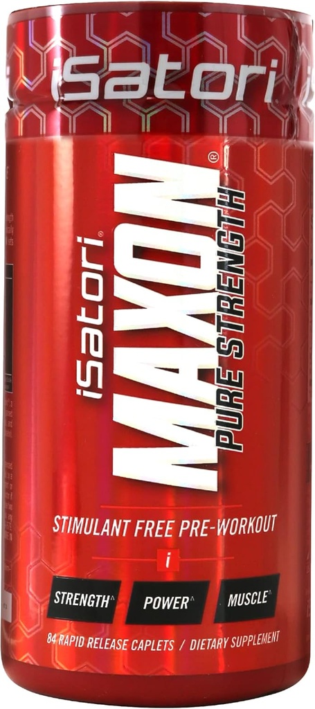 iSatori Maxon Stim comprimés de préentraînement gratuits, la force pure et la formule de performance avec Kre-Alkalyn Creatine, Fenugreek, Agmapure & elevATP, caféine libre préentraînement pour les hommes, 84 comprimés
