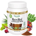 MacroLife Naturals MacroMeal Chocolat végétalien Poudre de protéines Superfood Greens Probiotiques + Fibre, Immune Énergie Essentiels quotidiens digestifs pour les femmes et les hommes Sans gluten - 23.8oz (15 portions) Chocolat