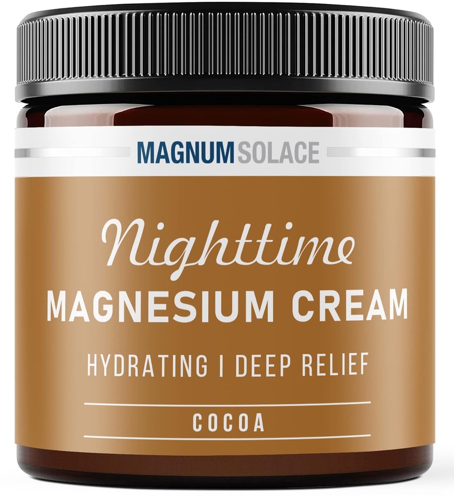 Crème de magnésium – Lotion de magnésium nocturne – Appliquer sur les jambes, les fesses, les bras ou la poitrine – Chlorure de magnésium topique – États-Unis Made and Safe for Kids (Cocoa)