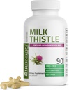 Thistle de lait Bronson Silymarin Marianum & Dandelion soutien de la santé du foie de racine, antioxydant, désintoxication, 90 capsules