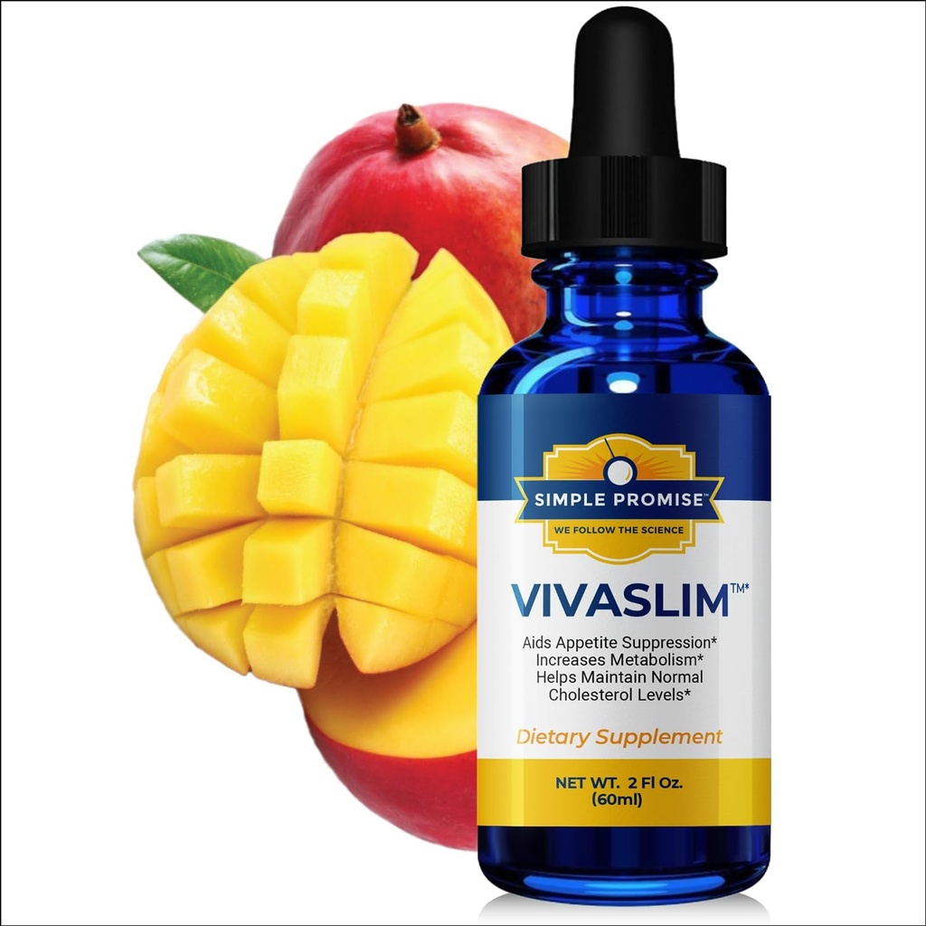 Simple Promise VivaSlim - Supplément liquide avec racine de Maca, Rhodiola Rosea et mangue africaine - soutient le métabolisme, le contrôle de l'appétit et la gestion du poids - 2 fl oz