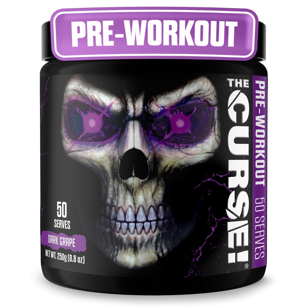 JNX SPORTS The Curse! Dark Grape Pre Workout Powder with Creatine – Extreme Energy Preworkout for Men & Women – 50 Servings – L Citrulline, Beta Alanine & Caffeine for Pump, Strength & Focus