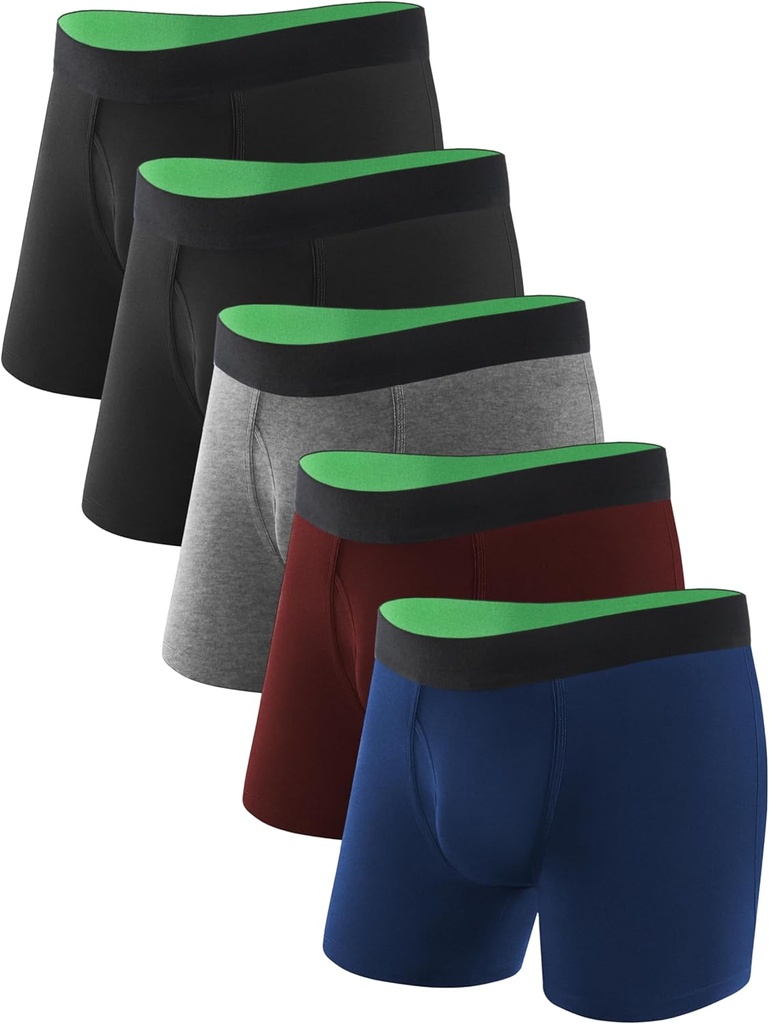 TIICHOO Sous-vêtements d'incontinence lavable pour hommes Slips de boxe d'incontinence d'absorption régulière avec pack Fly 5