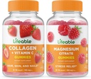 Collagène et vitamine C à vie + Magnésium, Gommies - Grande dégustation, supplément de vitamine, sans gluten, sans OGM, gommy à croquer