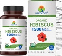Brieofood Bio Hibiscus 1500mg, 45 portions, végétarien, sans gluten, 90 comprimés végétariens