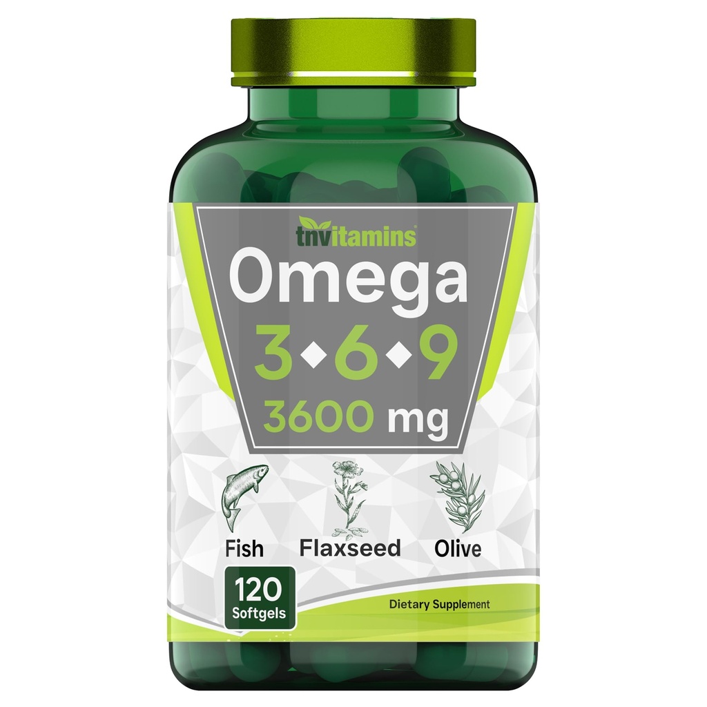 Tnvitamins Triple Omega 3 ◆ 6 ◆ 9: 3600mg x 120 Softgels