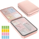 Restree Weekly Pill Organizer, Magnetic Moisture Proof Pill Case, boîte à pilules de voyage de grande capacité avec couvercle intérieur transparent pour les vitamines, suppléments et médicaments quotidiens 8 Compartiment (Pink)