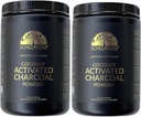 Poudre de charbon biologique activée de charbon naturel, végétalien, biologique, sans OGM - Grande bouteille en poudre de 25 oz - 2pack