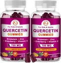 (2 Pack) Gommies Quercetin avec Bromelain, Elderberry, Zinc et Vitamine C - Supplément Quercetin à croquer 700mg pour l'immunité, l'allergie, l'aide au vieillissement - Gommies végétaliennes pour adultes et enfants