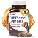 K9 Sélectionner Lignans de graines de lin concentrés pour chiens, 20mg 90 Comprimés, Aromatisé au beurre d'arachide, Imprimé Coat
