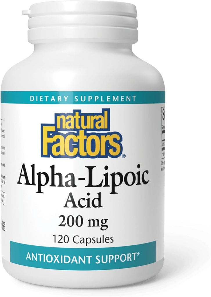 Natural Factors Alpha-Lipoic Acid 200 mg, Antioxidant Support, 120 Capsules