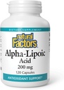Natural Factors Alpha-Lipoic Acid 200 mg, Antioxidant Support, 120 Capsules