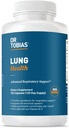 Dr Tobias Supplément pour la santé pulmonaire avec vitamine C, Butterbur, Quercetin et Bromelain, Formule avancée de désintoxication pulmonaire pour le système bronchique et respiratoire, non-OGM, 120 capsules, 120 portions