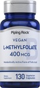 Piping Rock L MethylFolat Supplément de 400 mcg.