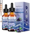 2 Pack Suppléments NAD pour femmes et hommes, NAD Nicotinamide Riboside Resvératrol 900mg & Quercetin, Niacine, Collagène, Biotine, Liquid NAD Plus Supplément NR900 Pour Anti-Aging Skin Energy Longevity Focus