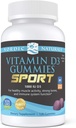 Nordic Naturals Vitamine D3 Gummies Sport, Berry sauvage - 120 Gummies - 1000 UI Vitamine D3 - Certifié NSF - Fonction du système d'os, d'humeur et d'immunité sains - Non-OGM - 120 portions