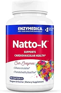 Enzymedica, Natto-K, support enzymatique, 90 capsules