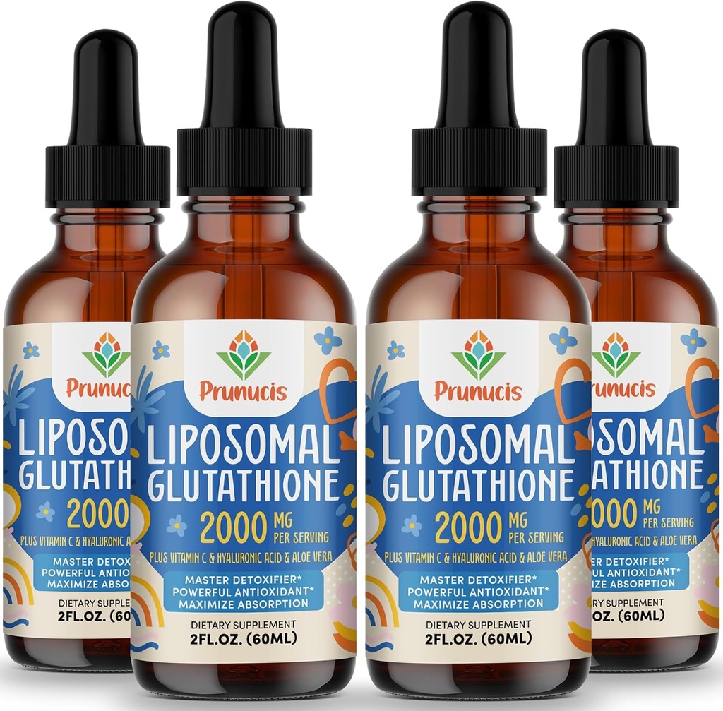 2000MG Glutathion liposomique liquide, 98% Absorption, supplément de forme active L-Glutathion, Complexe antioxydant végétalien puissant pour système immunitaire, Défense du vieillissement, Detox,8 FL.OZ