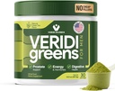 Veridi Greens pour les hommes 40 ans et plus Daily Superfood Greens Poudre pour la santé de la prostate, Hormone et Soutien énergétique