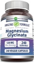 Formules étonnantes Magnésium (Glycinate) 120 mg par supplément de service - Glycinate de magnésium sans gluten (240 Nombre)