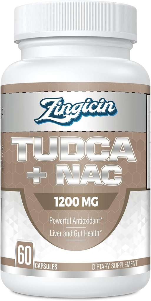 TUDCA avec supplément NAC 1200mg - 60 Capsules,Possible TUDCA Bile Salt Plus N-acétyl-Cysteine, Suppléments antioxydants pour le foie,Digestion