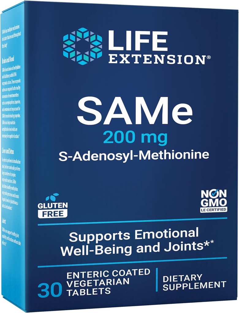 Prolongation de vie Même, Mood, Joint & Liver Support, Sans gluten, Non-OGM, Végétarien, 30 comprimés