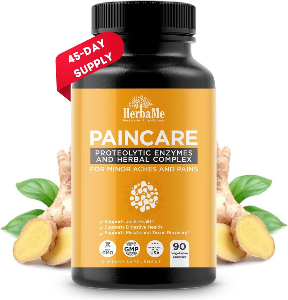 Supplément d'enzymes protéolytiques avec Serrapeptase - Devils Claw, 90 Capsules, favorise le soulagement des articulations, la santé musculaire et tissulaire avec la mobilité durable, athlètes post-entraînement aide à la récupération