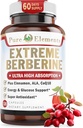 Extreme Berberine Plus avec ALA, Coq10, Turmeric, Cannelle, Bitter Melon, Banaba Leaf, Panax coréen, Royal Jelly et autres 21 herbes pour la santé du sucre de sang et la santé et l'immunité