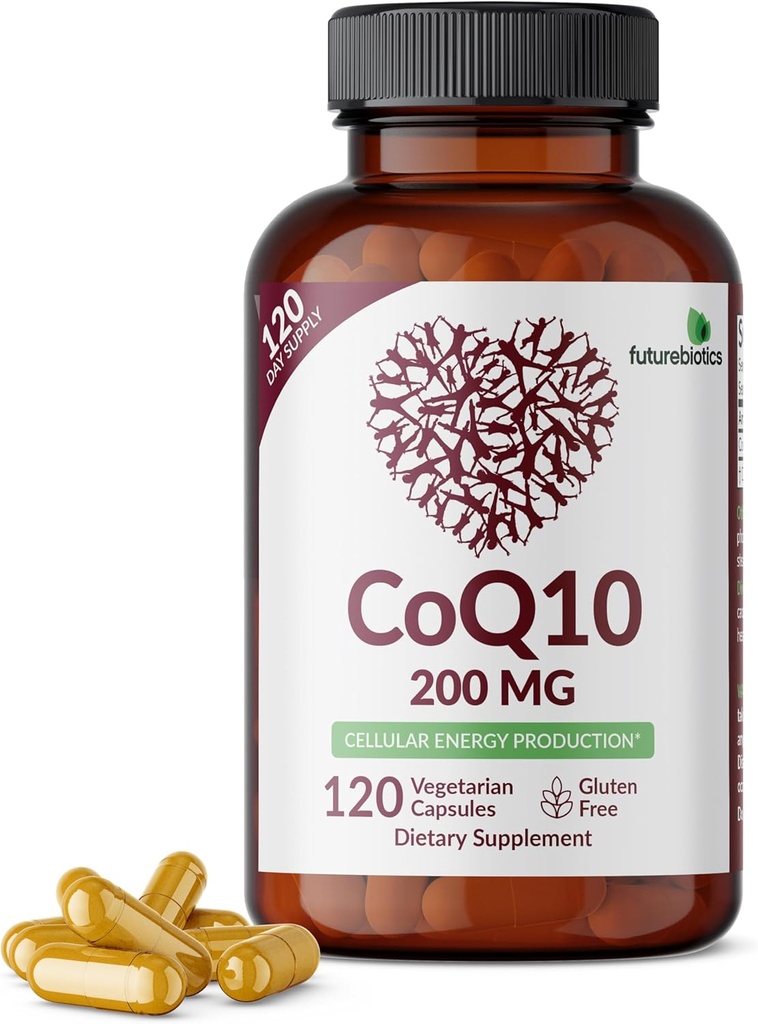 CoQ10 200 MG Production d'énergie cellulaire, 120 capsules végétariennes
