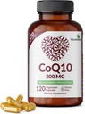 CoQ10 200 MG Production d'énergie cellulaire, 120 capsules végétariennes