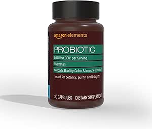   Elements One Daily Adult Probiotic Blend, Supports Healthy Colon and Immune Function, 50 Billion CFU (2 Strains), 30 Capsules, 1 Month Supply (Packaging May Vary)