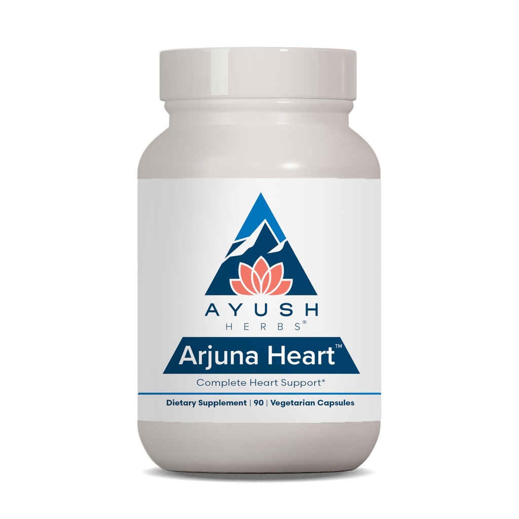 Ayush Herbs Arjuna Heart, Supplément à base de plantes pour le soutien cardiaque, Capsules de protection cardiaque pour les hommes et les femmes, 90 Capsules végétariennes