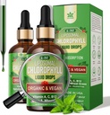 Bio Chlorophylle Liquid Drops Liposomale pour les femmes et les hommes, 6-en-1 Verts Superfood Vegan Chlorophylle w/Spirulina, Blé Grass, Vitamine C B12 A pour Déodorant Intérieur*, Énergie,Digestive,2Packs/4 Fl Oz