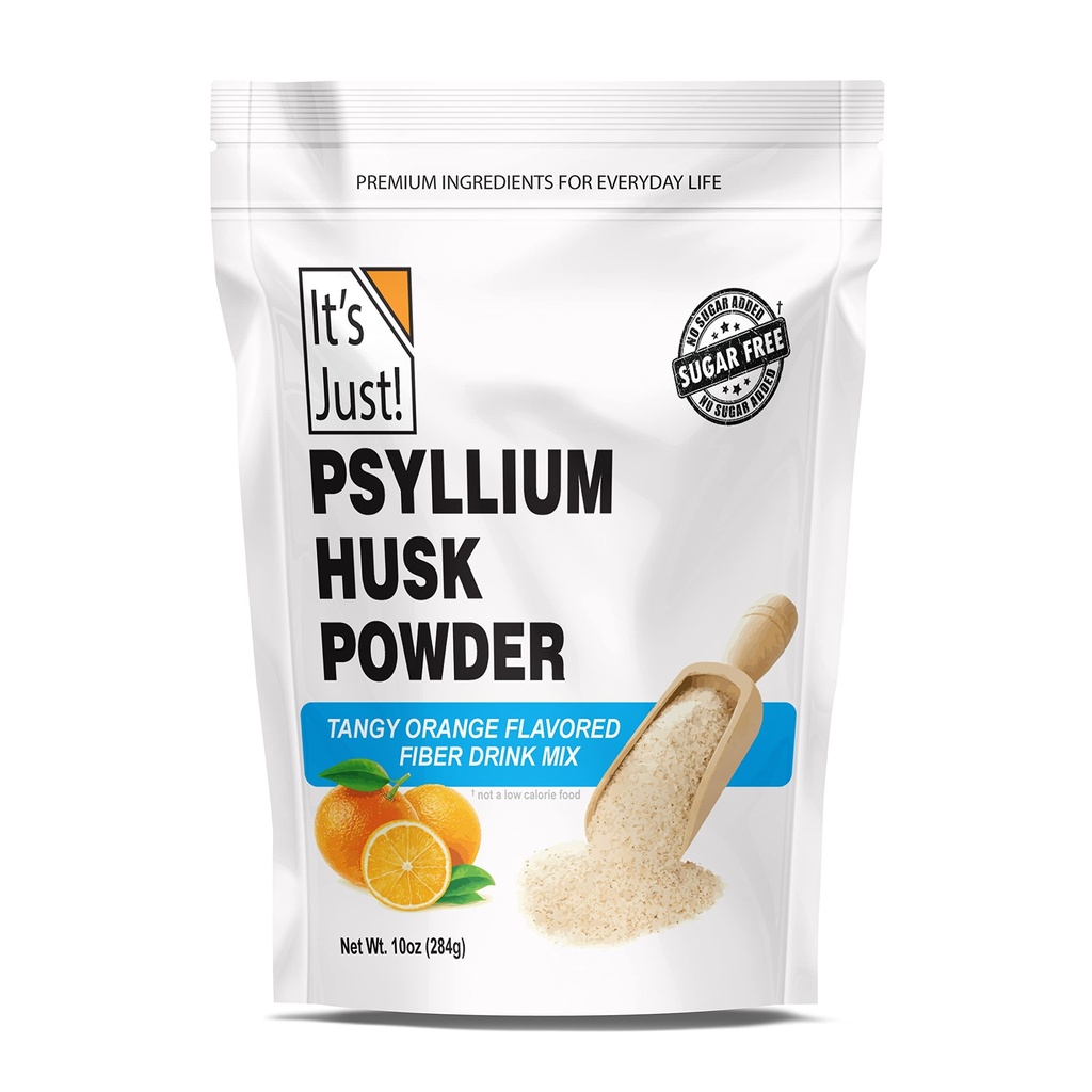 C'est juste ! - Poudre de musc de Psyllium, Fibre diététique facile à mélanger, Nettoiez votre système digestif, Poudre finement moulue, Idéale pour le four kéto, non-OGM (Tangy Orange, 10 oz (paquet de 1))