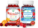 Lunakai USA fait vitamine B12 pour les adultes 50+ & Magnésium Glycinat Gummies Bundle, soutient l'énergie, l'humeur, la relaxation et le stress, non-OGM, végétalien, 60ct Chaque