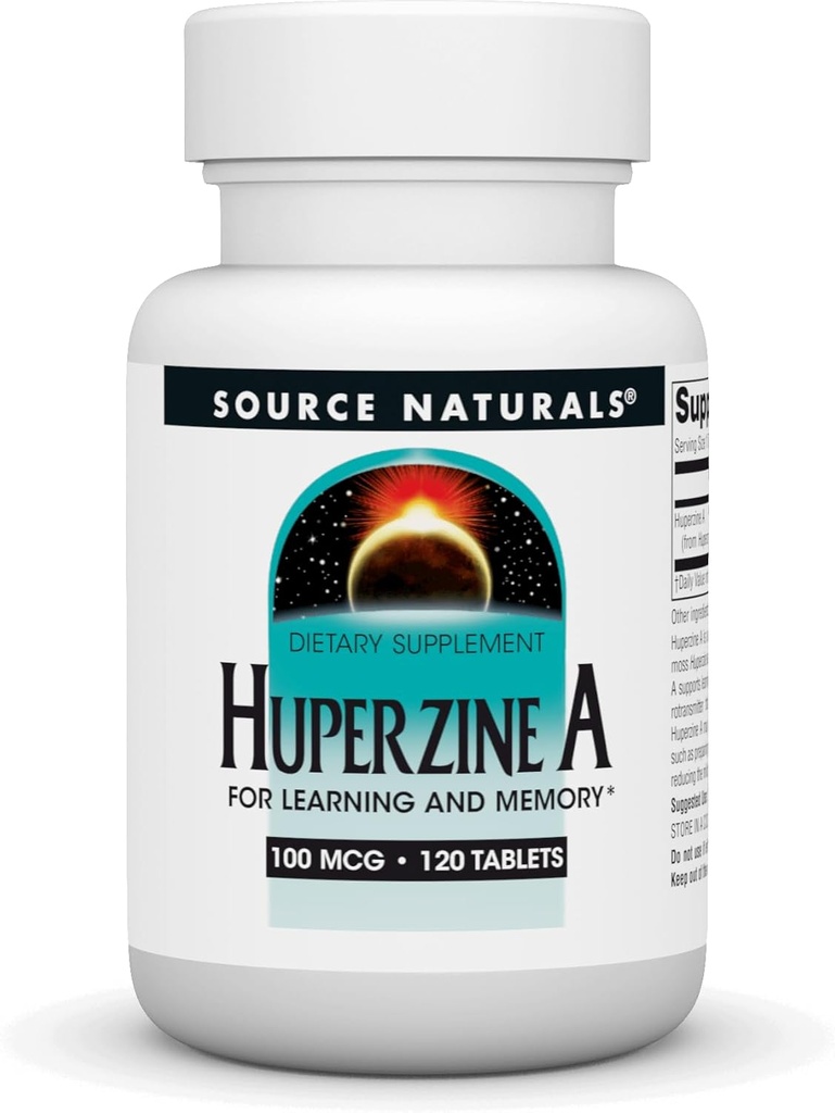Source Naturals Huperzine A, pour l'apprentissage et la mémoire*, 100mcg - 120 comprimés