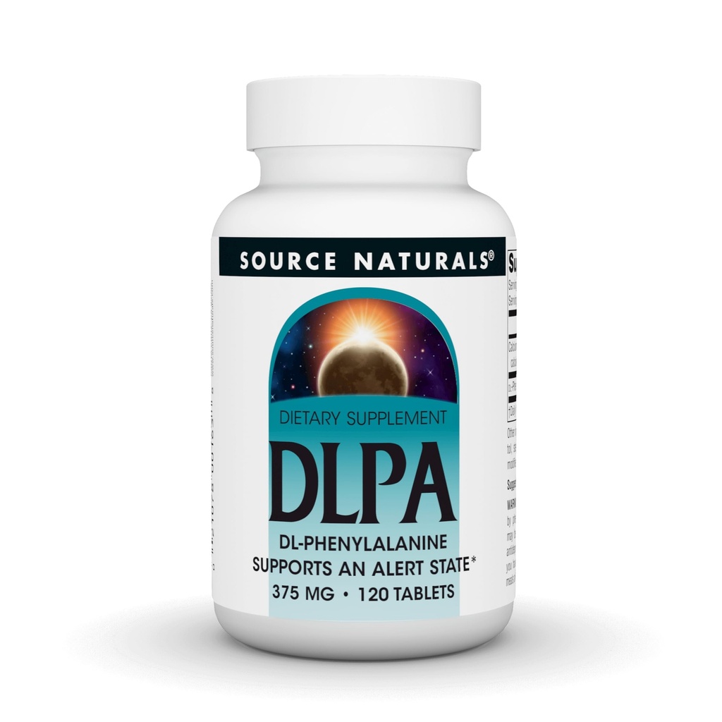 Source Naturals DLPA DL-Phenylalanine, soutient un état d'alerte* - 375 mg -120 comprimés
