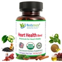 Bodymune Heart Health Blend Cholesterol Support – Organic Cardiovascular & Circulation Supplement – with Green Tea, Pomegranate & Black Seed Oil – 60 Capsules – USDA Organic, Vegan