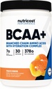 Nutricost BCAA + Poudre d'hydratation (Anneaux de pêche) 30 portions - Acides aminés à chaîne ramifiée avec complexe d'hydratation - Sans gluten, sans OGM
