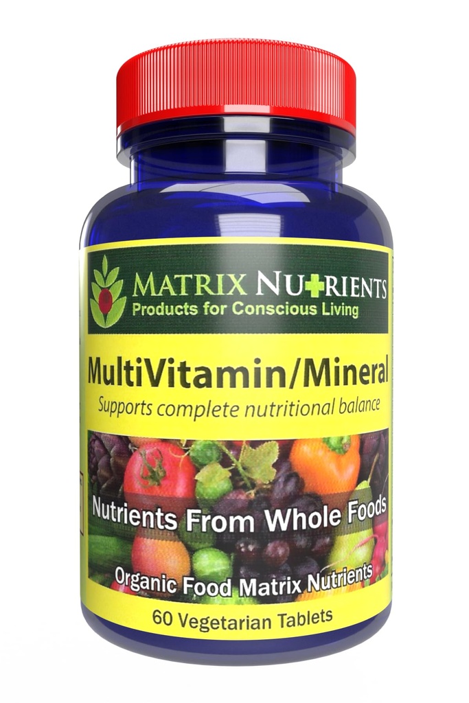 MULTIVITAMIN - Minéral - 100% bio, aliments entiers, multivitamine complète - Idéal pour la santé quotidienne, le mode de vie et plus encore: vitamine A, vitamine C, vitamine D, vitamine E et beaucoup plus! Comprimés végétaliens (60ct)