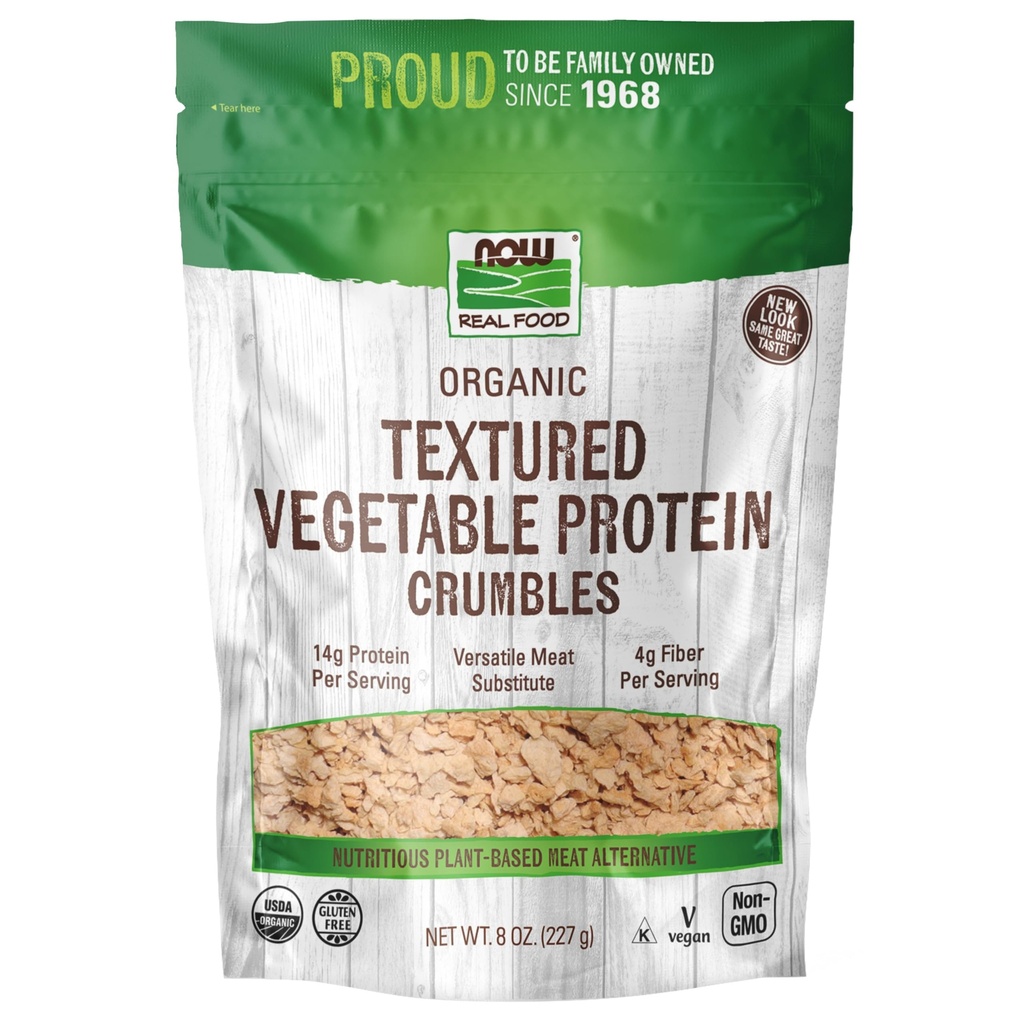 MAINTENANT aliments, granules de protéines de soja texturés organiques, non OGM, protéines polyvalentes, végétales, 8-Ounce (paquetage mai Vary)