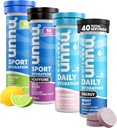 Nuun Hydratation Comprimés d'électrolytes - Dissolvable dans l'eau, Pack complet , 5 électrolytes essentiels pour l'hydratation , 1g Mélange de boissons sucrières , Vegan, Non-GMO , 4 Pack (40 portions totales)