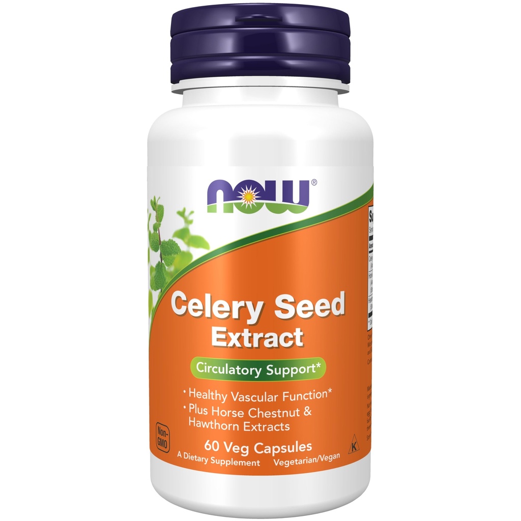 MAINTENANT compléments alimentaires, extrait de graines de céleri, plus extraits de châtaigne de cheval et d'épine, 60 capsules de légumes