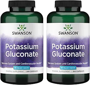 Swanson Potassium (Gluconate) 99 Milligrammes 250 Capsules (2 Pack)