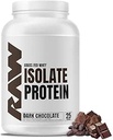 RAW Whey Isolate Protein Powder, Dark Chocolate - 100 % de la nutrition des sports herbe-Fed Whey Protein Powder for Muscle Growth & Recovery - faible teneur en gras, faible teneur en glucides, naturellement aromatisée et sucrée - 25 portions