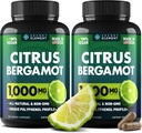 (2 PACK) Extrait d'agrumes Bergamot 1000mg - Supplément d'agrumes Bergamot pour la santé circulatoire, l'immunité et le vieillissement gracieux - 2x la puissance de l'agrumes Bergamot 500mg - 240 Capsules d'agrumes Bergamot végétaliens