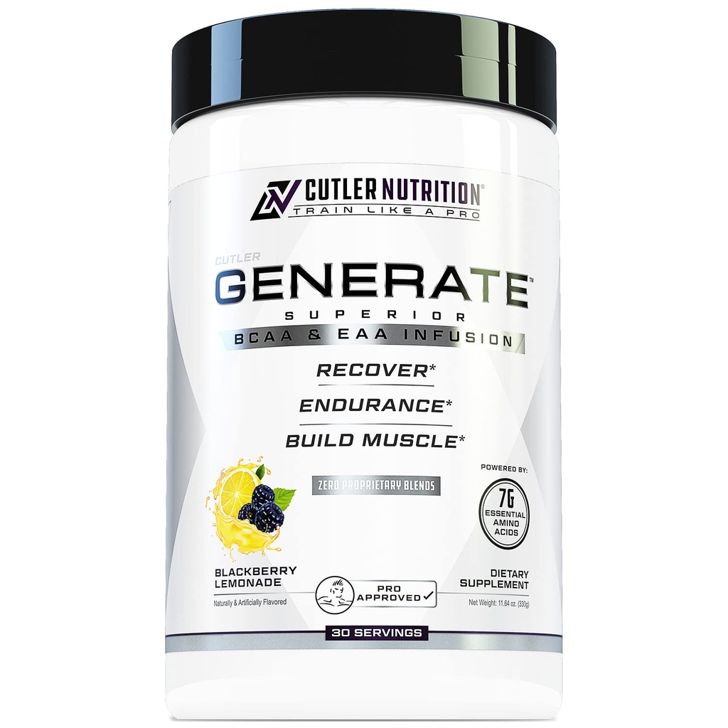 Générer EAA et BCAA Poudre: Meilleure boisson de récupération après l'entraînement et supplément à chaîne ramifiée acides aminés avec acides aminés essentiels, 5g BCAAs, 2g EAAS