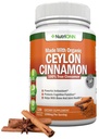 Ceylan biologique Cinnamon 1200 mg de 120 capsules véganes True Cinnamomum verum du Sri Lanka , non-OGM, laboratoire tiers testé, faible Coumarin, certifié GMP