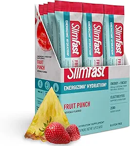 Ensemble SlimFast : Packs d'hydratation à jeun intermittents, Hydratation énergétique, Capsules 12 Count & Berberine Plus, Supplément Berberine, avec Berberine hcl et Cinnamon Bark 30 portions